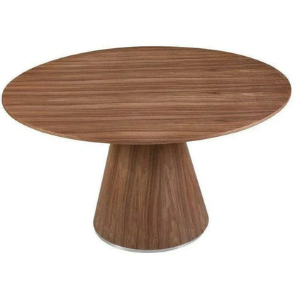 Semi Gloss Brown Round Dining Table Seats 6-Dining Tables-Moe's Home-LOOMLAN