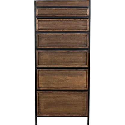 Seoul Wood and Steel Tallboy - LOOMLAN - Noir - Dressers