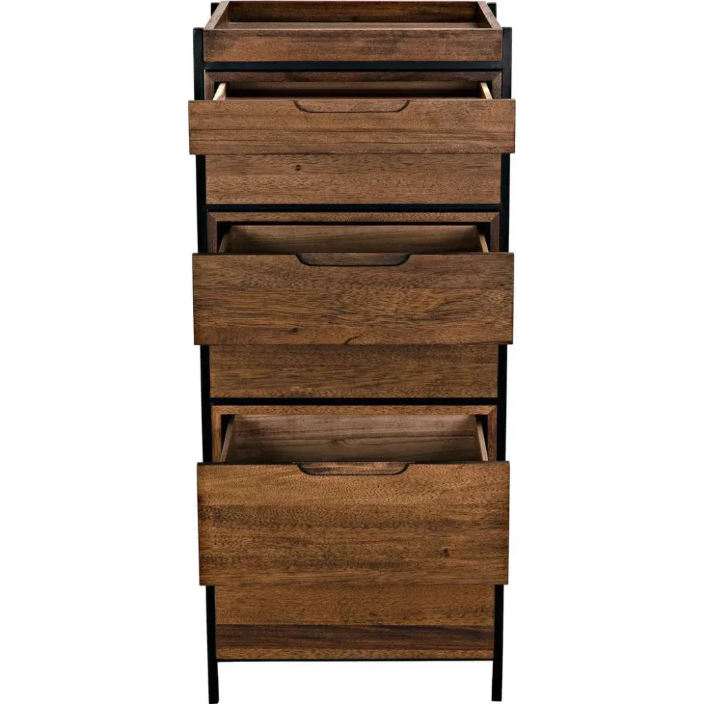 Seoul Wood and Steel Tallboy - LOOMLAN - Noir - Dressers