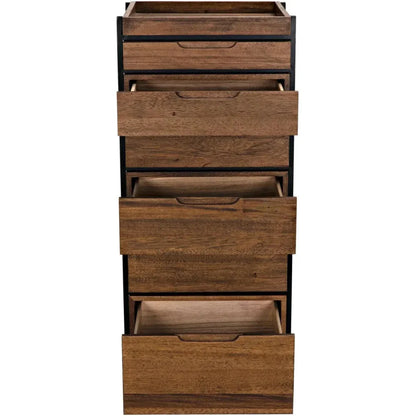 Seoul Wood and Steel Tallboy - LOOMLAN - Noir - Dressers