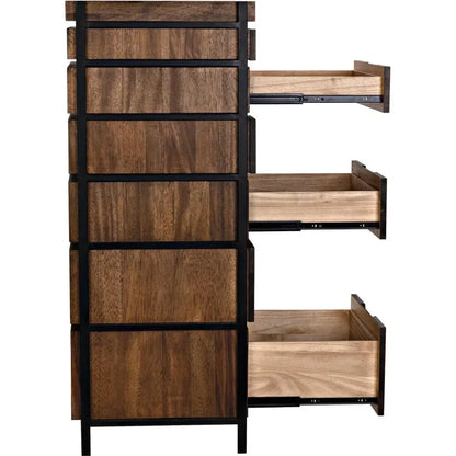 Seoul Wood and Steel Tallboy - LOOMLAN - Noir - Dressers