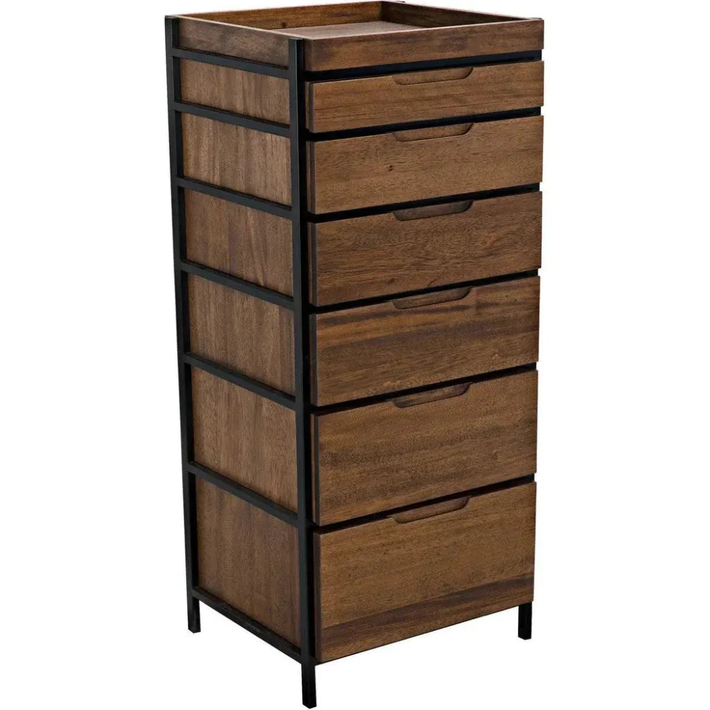 Seoul Wood and Steel Tallboy - LOOMLAN - Noir - Dressers