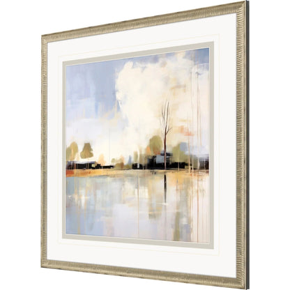 September Morning Wood Blue Framed Wall Art