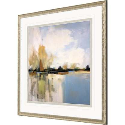 September Morning Wood Blue Framed Wall Art
