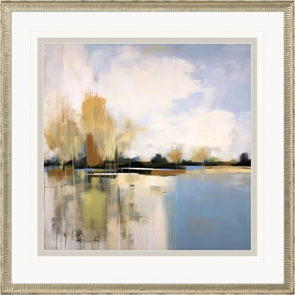 September Morning Wood Blue Framed Wall Art