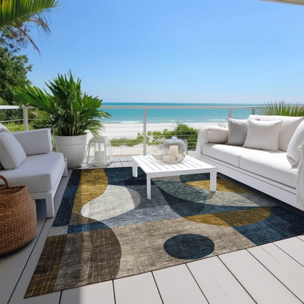 Seraphine Blue Washable Indoor-Outdoor Rug-Outdoor Rugs-LOOMLAN Rugs-LOOMLAN