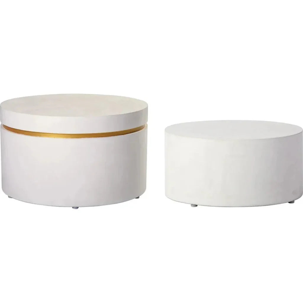 Serendipity Outdoor Ring Accent Table Set - White - LOOMLAN - Seasonal Living - Outdoor Side Tables