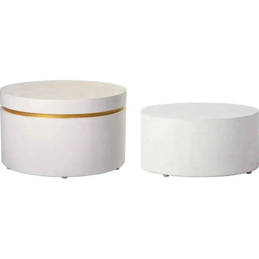 Serendipity Outdoor Ring Accent Table Set - White - LOOMLAN - Seasonal Living - Outdoor Side Tables