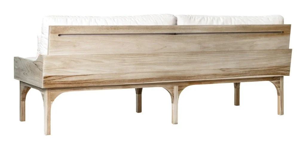 Serenique Sun Bleached Teak Patio 3 - Seat Sofa - LOOMLAN - Seasonal Living - Outdoor Sofas & Loveseats