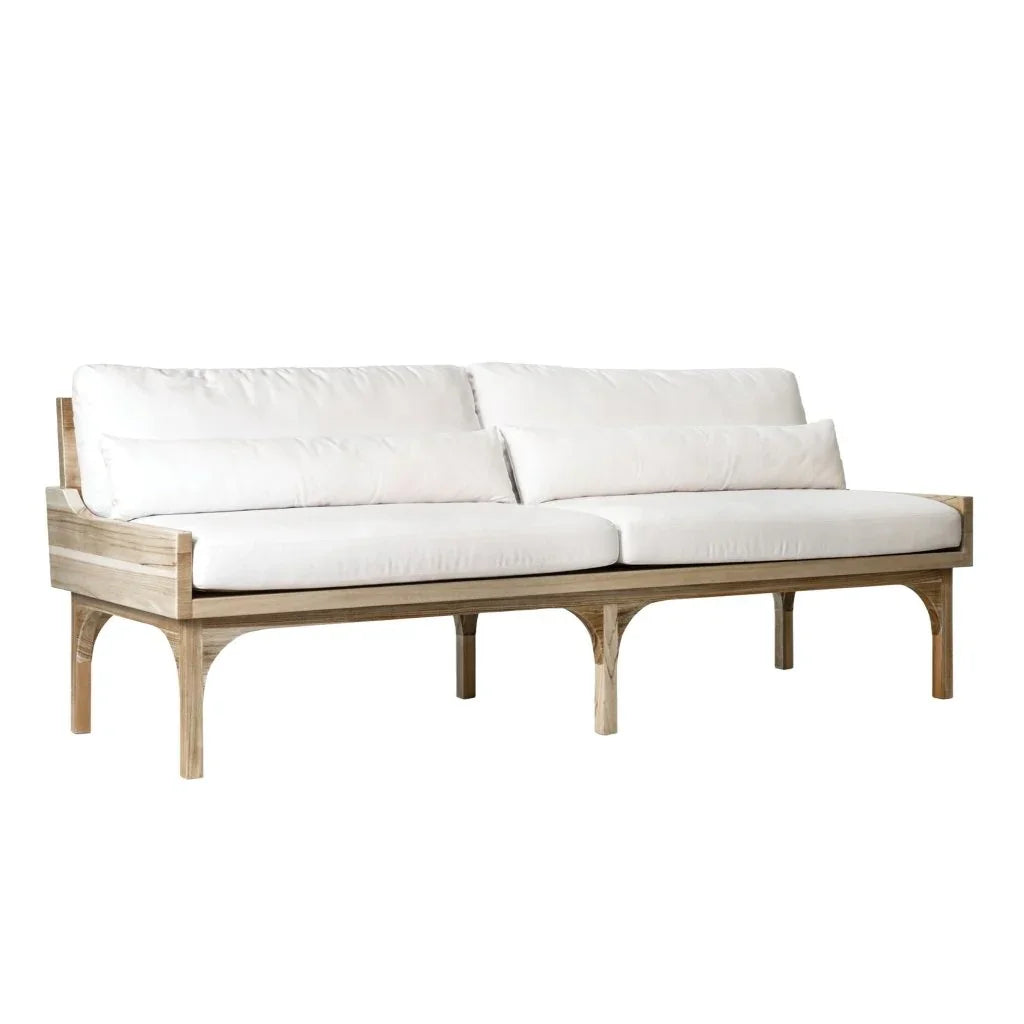 Serenique Sun Bleached Teak Patio 3 - Seat Sofa - LOOMLAN - Seasonal Living - Outdoor Sofas & Loveseats