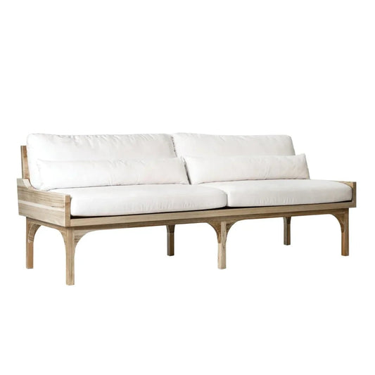 Serenique Sun Bleached Teak Patio 3 - Seat Sofa - LOOMLAN - Seasonal Living - Outdoor Sofas & Loveseats