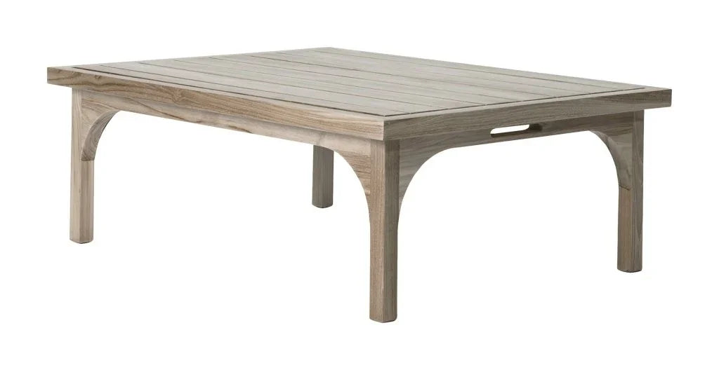 Serenique Sun Bleached Teak Patio Coffee Table-Outdoor Coffee Tables-Seasonal Living-LOOMLAN
