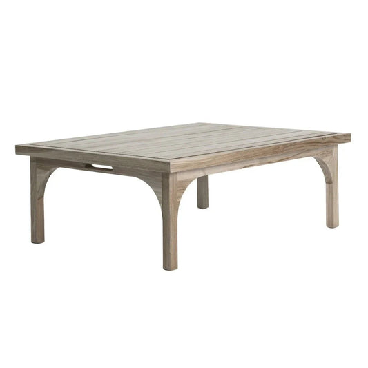Serenique Sun Bleached Teak Patio Coffee Table-Outdoor Coffee Tables-Seasonal Living-LOOMLAN