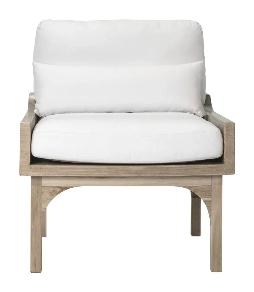 Serenique Sun Bleached Teak Patio Lounge Chair-Outdoor Lounge Chairs-Seasonal Living-LOOMLAN