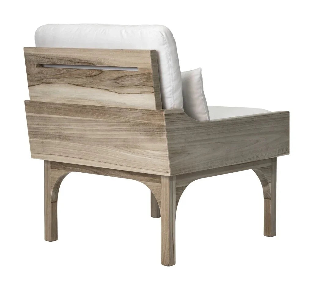 Serenique Sun Bleached Teak Patio Lounge Chair-Outdoor Lounge Chairs-Seasonal Living-LOOMLAN