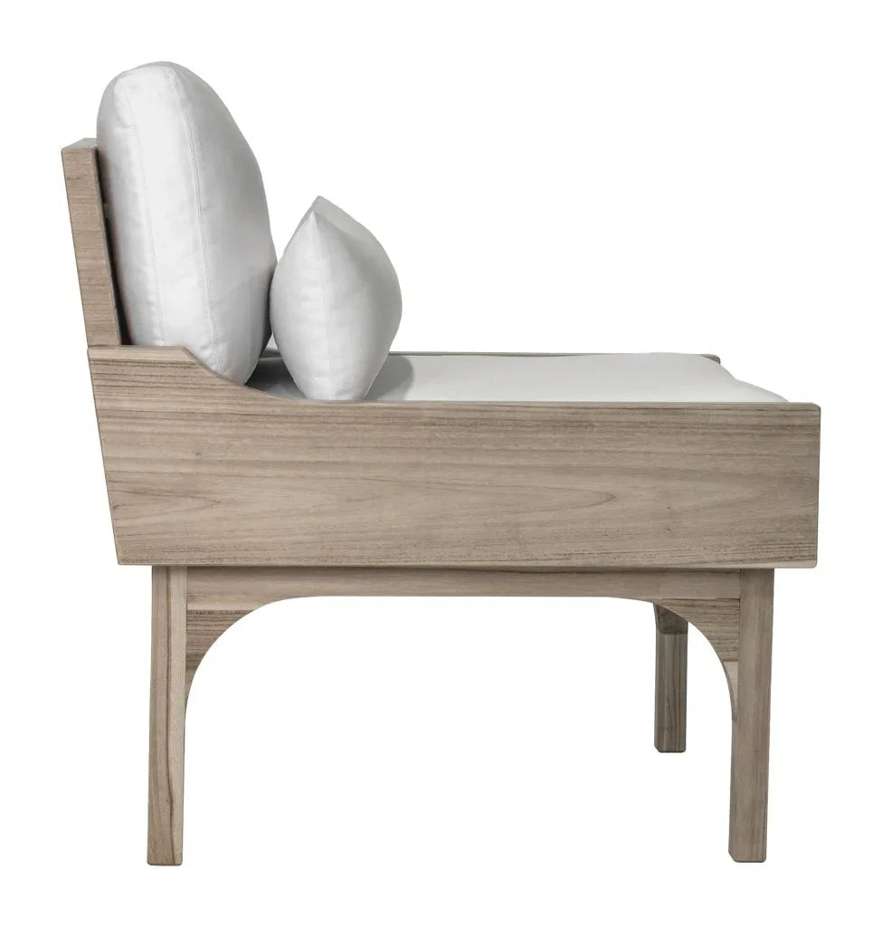 Serenique Sun Bleached Teak Patio Lounge Chair-Outdoor Lounge Chairs-Seasonal Living-LOOMLAN