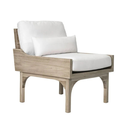 Serenique Sun Bleached Teak Patio Lounge Chair-Outdoor Lounge Chairs-Seasonal Living-LOOMLAN
