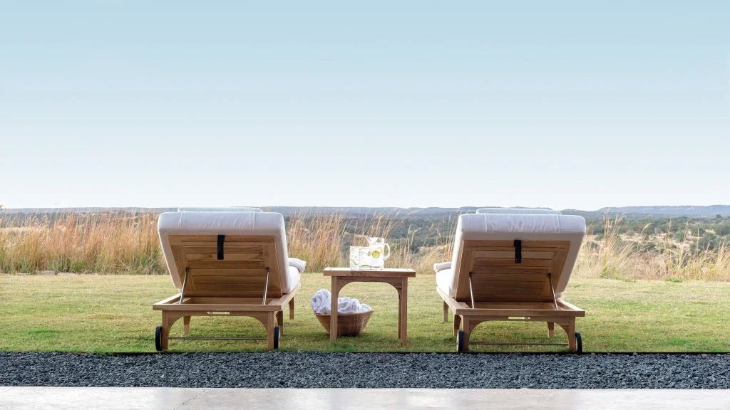 Serenique Teak Patio Pool Chaise (Set Of 2)-Outdoor Chaises-Seasonal Living-LOOMLAN