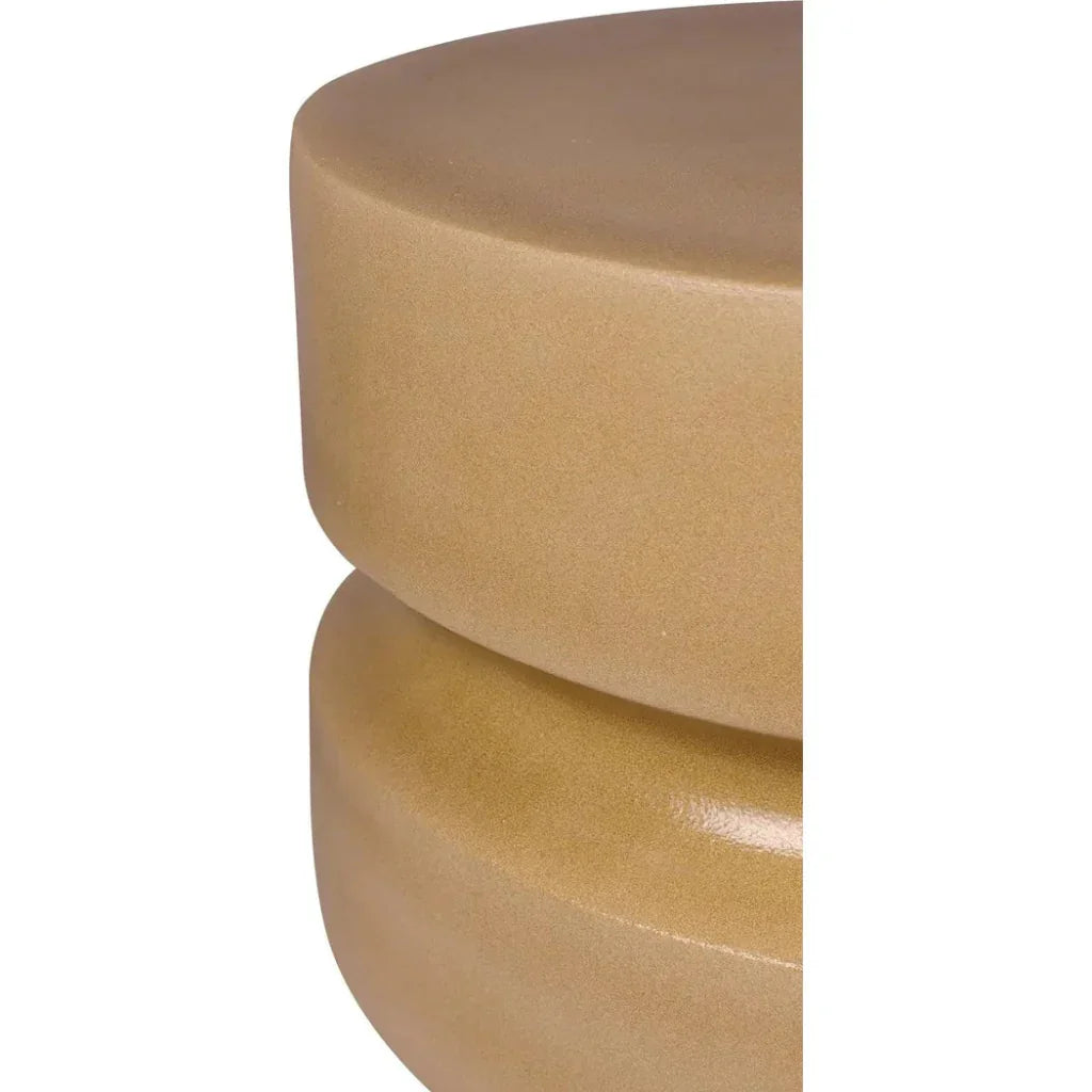 Serenity Ceramic Brown Outdoor Side Table - Medium-Garden Stools-Seasonal Living-LOOMLAN