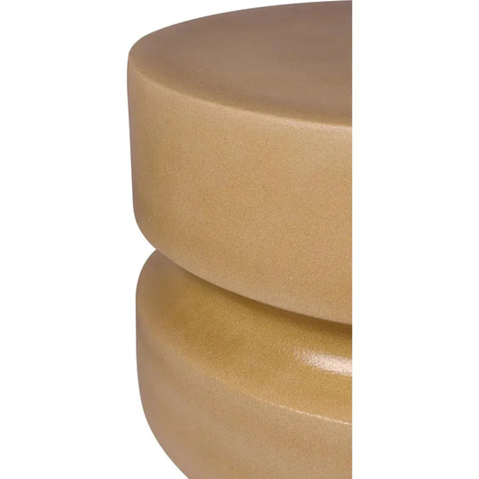 Serenity Ceramic Brown Outdoor Side Table - Medium-Garden Stools-Seasonal Living-LOOMLAN