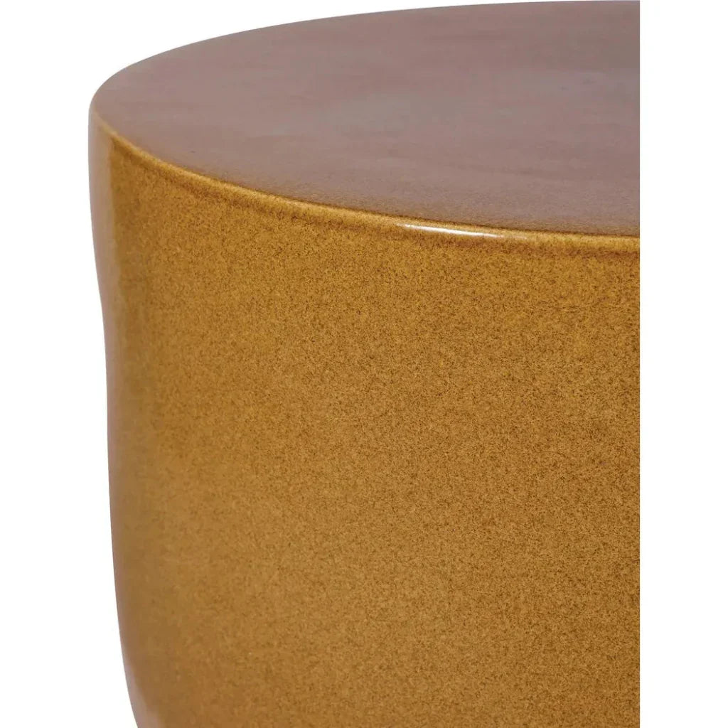 Serenity Ceramic Brown Outdoor Side Table - Tall - LOOMLAN - Seasonal Living - Outdoor Side Tables