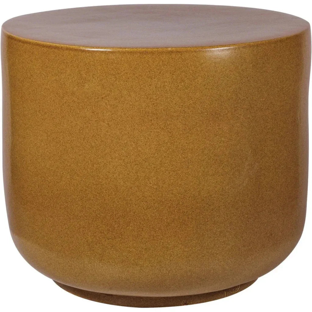 Serenity Ceramic Brown Outdoor Side Table - Tall - LOOMLAN - Seasonal Living - Outdoor Side Tables