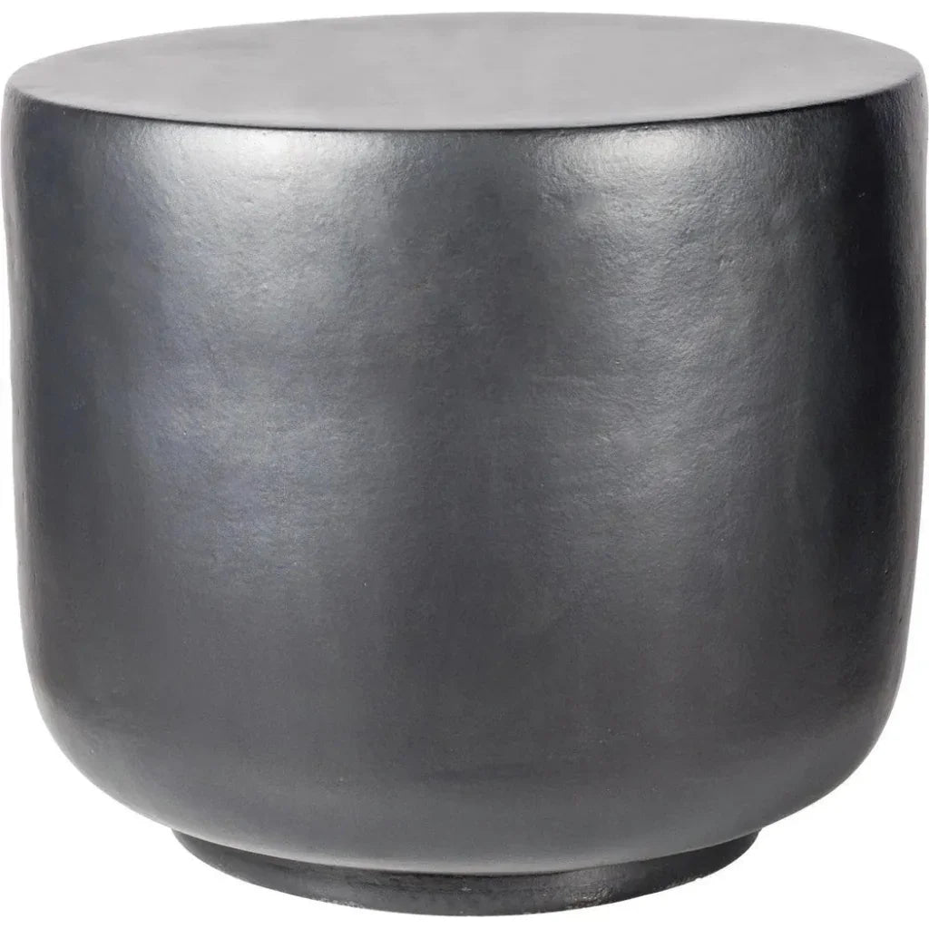 Serenity Ceramic Grey Outdoor Side Table - Medium - LOOMLAN - Seasonal Living - Outdoor Side Tables