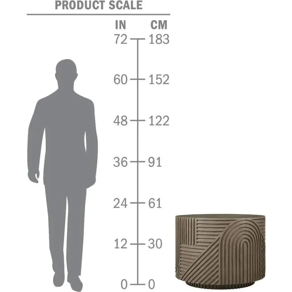 Serenity Round Drum Table - Brown Outdoor Accent Table - LOOMLAN - Seasonal Living - Outdoor Side Tables