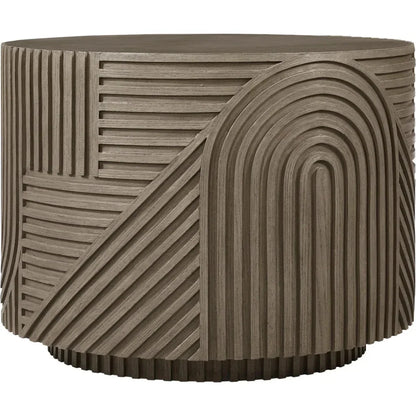 Serenity Round Drum Table - Brown Outdoor Accent Table - LOOMLAN - Seasonal Living - Outdoor Side Tables