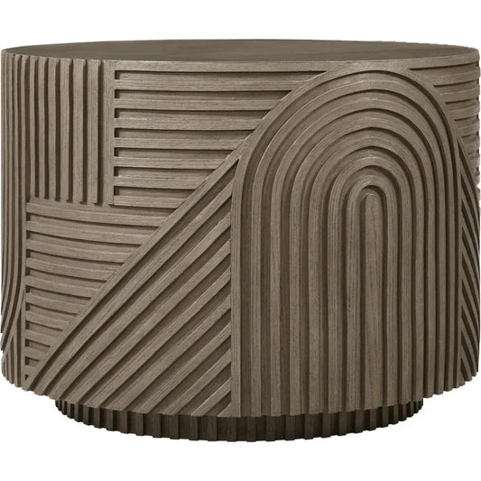 Serenity Round Drum Table - Brown Outdoor Accent Table - LOOMLAN - Seasonal Living - Outdoor Side Tables