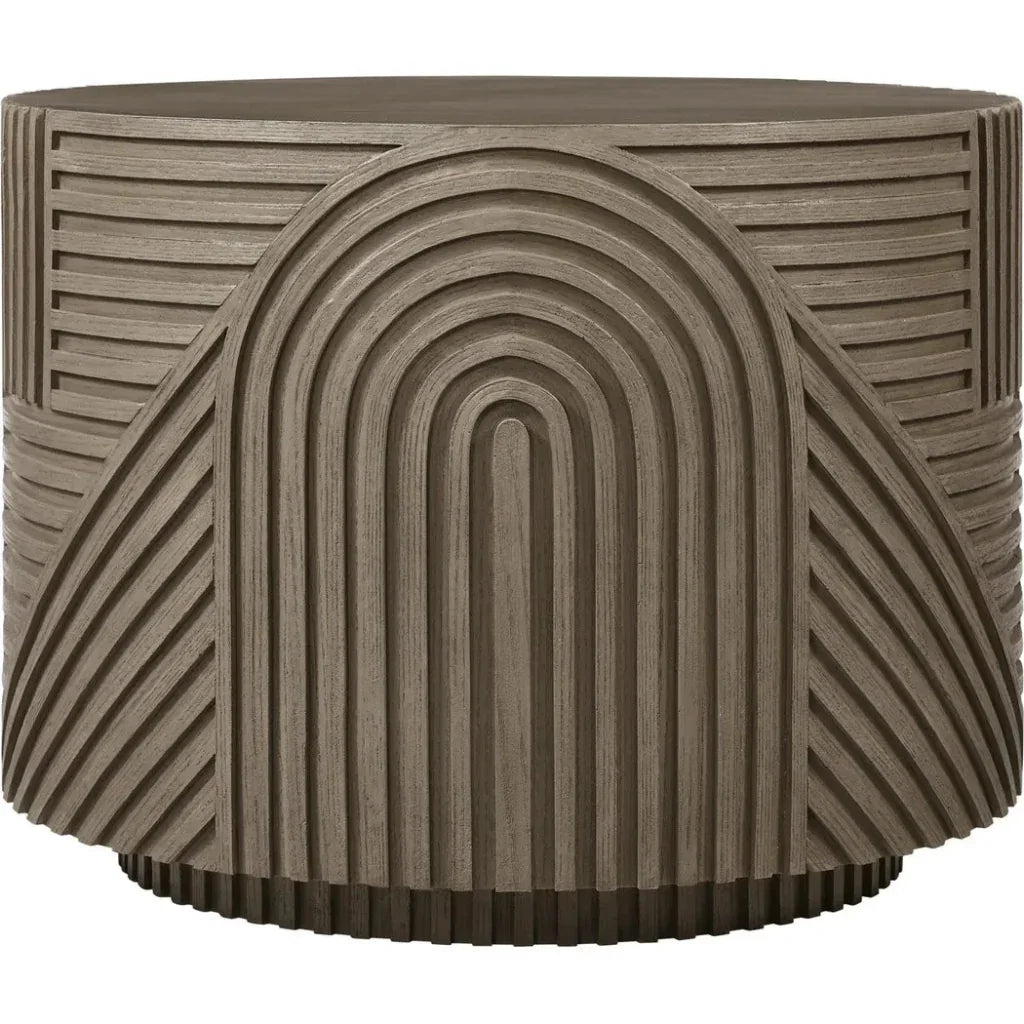 Serenity Round Drum Table - Brown Outdoor Accent Table - LOOMLAN - Seasonal Living - Outdoor Side Tables