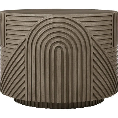 Serenity Round Drum Table - Brown Outdoor Accent Table - LOOMLAN - Seasonal Living - Outdoor Side Tables