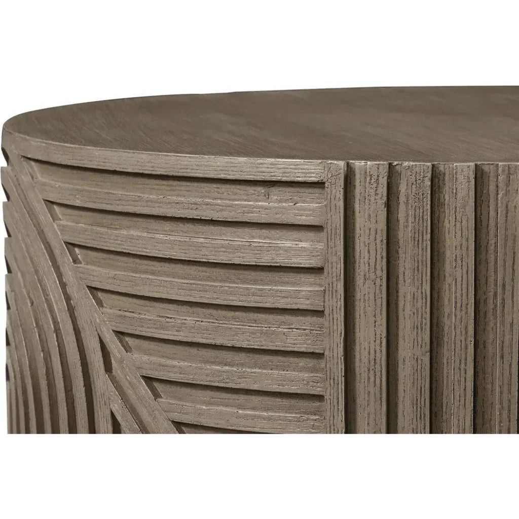 Serenity Round Drum Table - Brown Outdoor Accent Table - LOOMLAN - Seasonal Living - Outdoor Side Tables