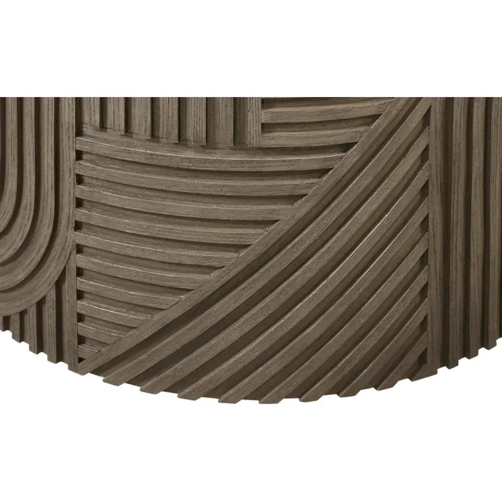 Serenity Round Drum Table - Brown Outdoor Accent Table - LOOMLAN - Seasonal Living - Outdoor Side Tables