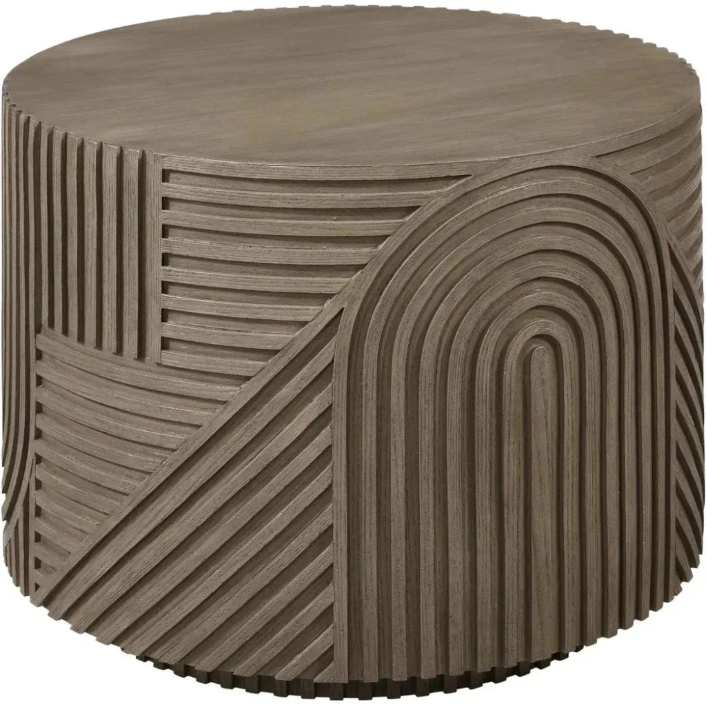 Serenity Round Drum Table - Brown Outdoor Accent Table - LOOMLAN - Seasonal Living - Outdoor Side Tables