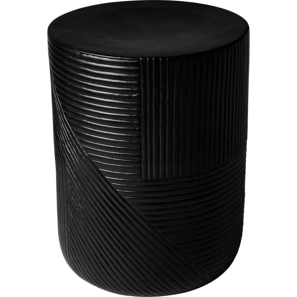 Serenity Side Table 14" Black Outdoor Accent Table - LOOMLAN - Seasonal Living - Outdoor Side Tables