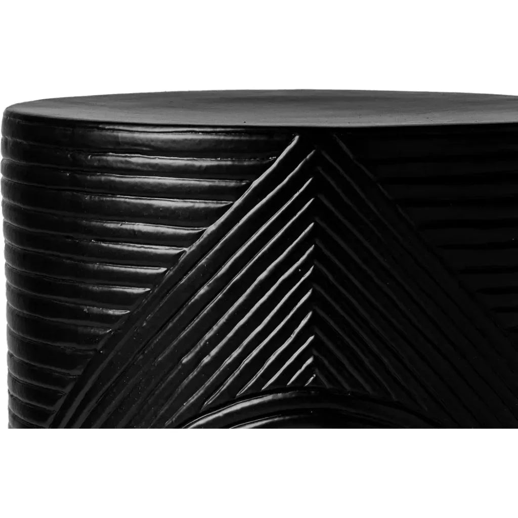 Serenity Side Table 14" Black Outdoor Accent Table - LOOMLAN - Seasonal Living - Outdoor Side Tables