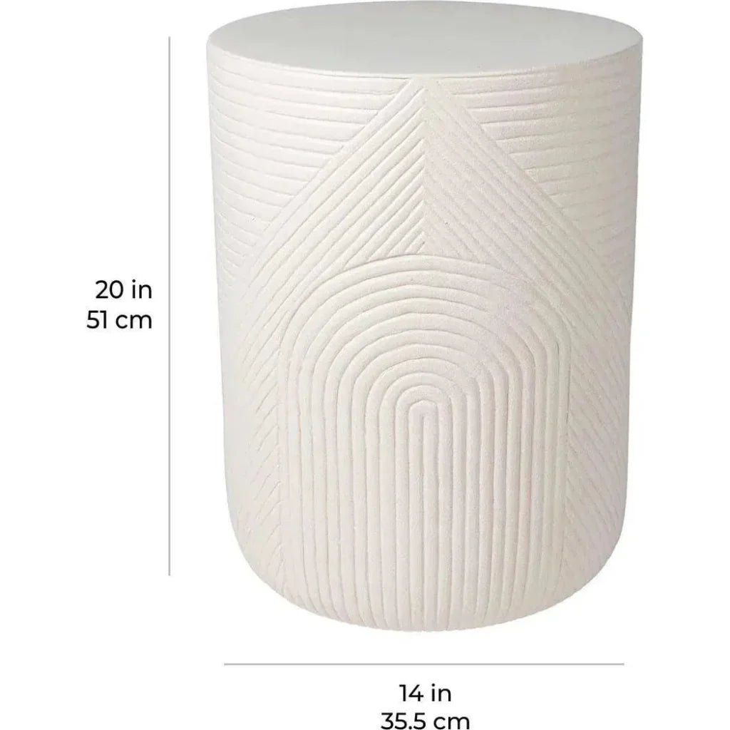 Serenity Side Table 14" - White Outdoor Accent Table - LOOMLAN - Seasonal Living - Outdoor Side Tables