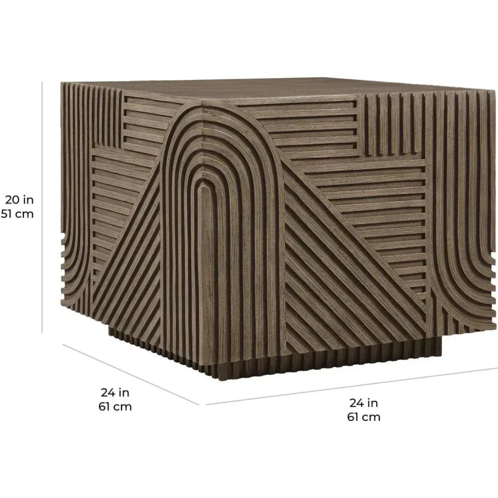 Serenity Square Table - Brown Outdoor Accent Table - LOOMLAN - Seasonal Living - Outdoor Side Tables