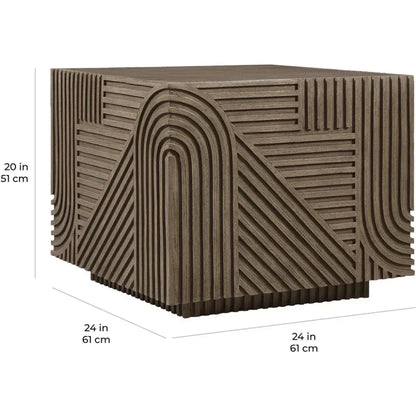 Serenity Square Table - Brown Outdoor Accent Table - LOOMLAN - Seasonal Living - Outdoor Side Tables