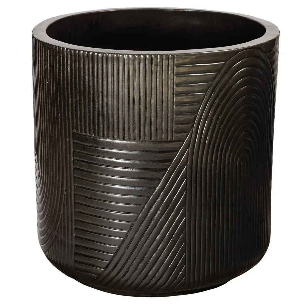 Serenity Textured Ceramic Patio Planter (Set Of 2) - LOOMLAN - Seasonal Living - Outdoor Accessories