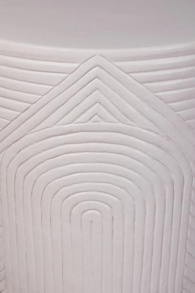 Serenity Textured Ceramic Patio Stool-Garden Stools-Seasonal Living-LOOMLAN