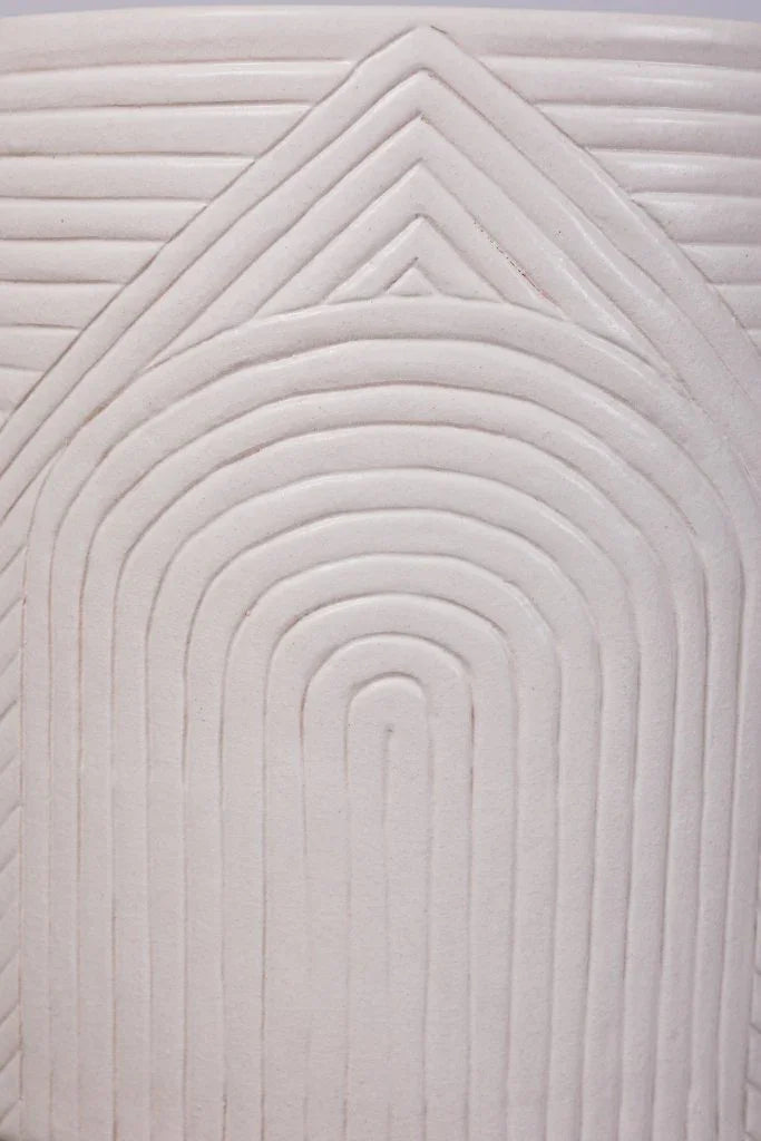 Serenity Textured Ceramic Patio Stool-Garden Stools-Seasonal Living-LOOMLAN