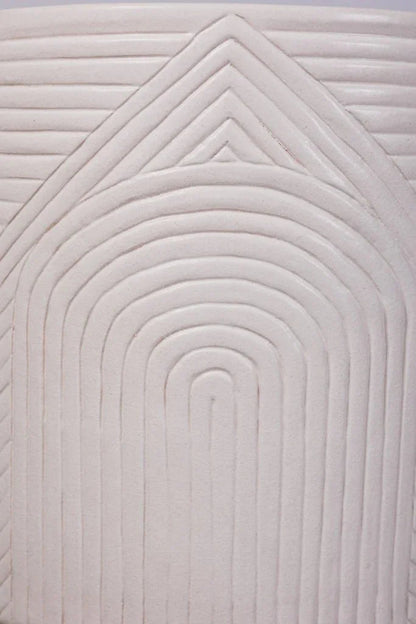 Serenity Textured Ceramic Patio Stool-Garden Stools-Seasonal Living-LOOMLAN