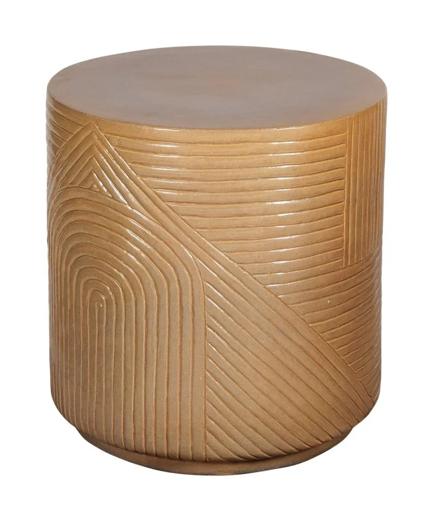 Serenity Textured Ceramic Patio Stool-Garden Stools-Seasonal Living-LOOMLAN