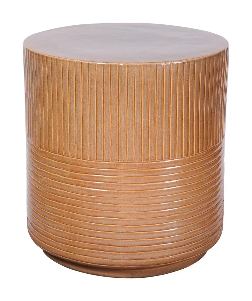 Serenity Textured Ceramic Patio Stool-Garden Stools-Seasonal Living-LOOMLAN