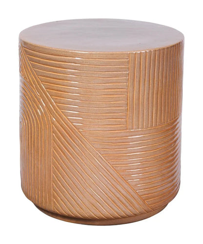 Serenity Textured Ceramic Patio Stool-Garden Stools-Seasonal Living-LOOMLAN