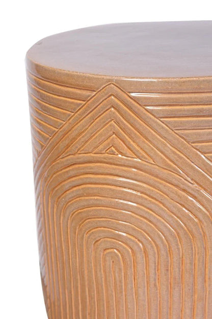 Serenity Textured Ceramic Patio Stool-Garden Stools-Seasonal Living-LOOMLAN