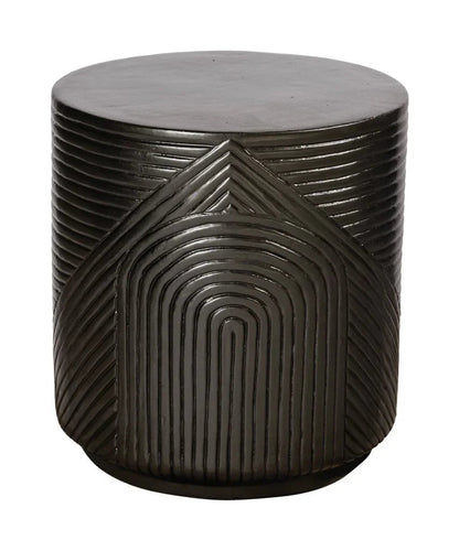 Serenity Textured Ceramic Patio Stool-Garden Stools-Seasonal Living-LOOMLAN