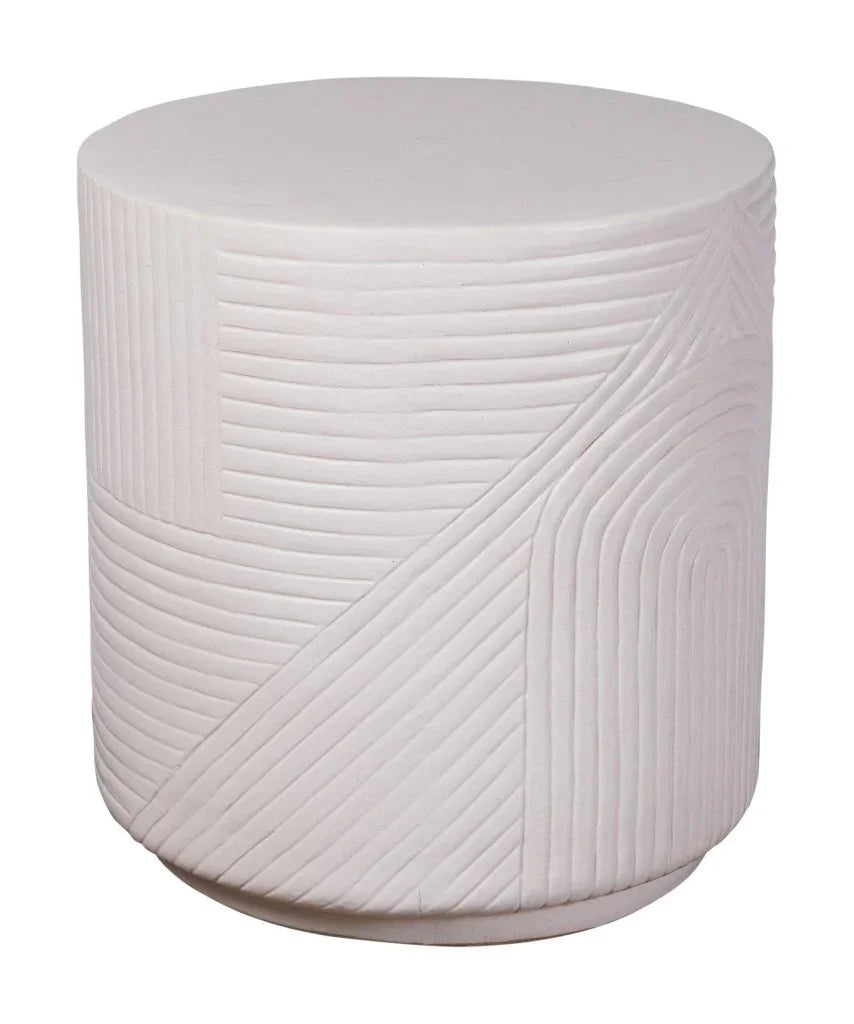 Serenity Textured Ceramic Patio Stool-Garden Stools-Seasonal Living-LOOMLAN